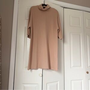 Zara Beige Knit Turtleneck Dress